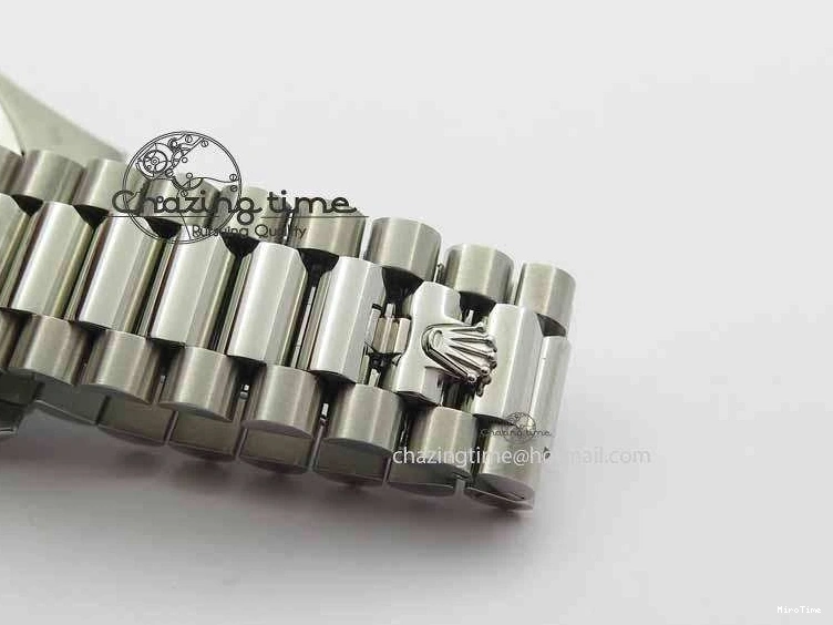 MiroTime 1218 Stylish Day Date 40mm SS BP Maker Best Edition Diamond Bezel Ice Blue Dial On SS Bracelet ETA 3699